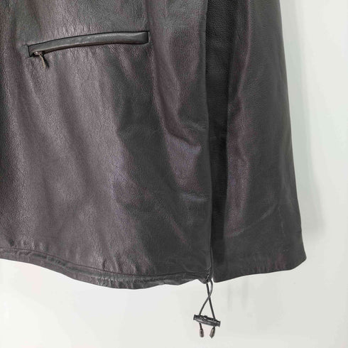 テットオム TETE HOMME 牛革 カウレザー サイドジップ ハーフジップ プルオーバー レザージャケット 裏地メッシュ メンズ JPN:L