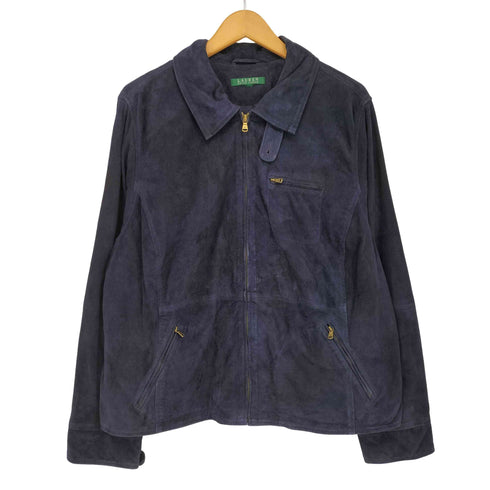 ローレンラルフローレン LAUREN RALPH LAUREN スウェードレザースウィングトップ ユニセックス ジップアップジャケット メンズ