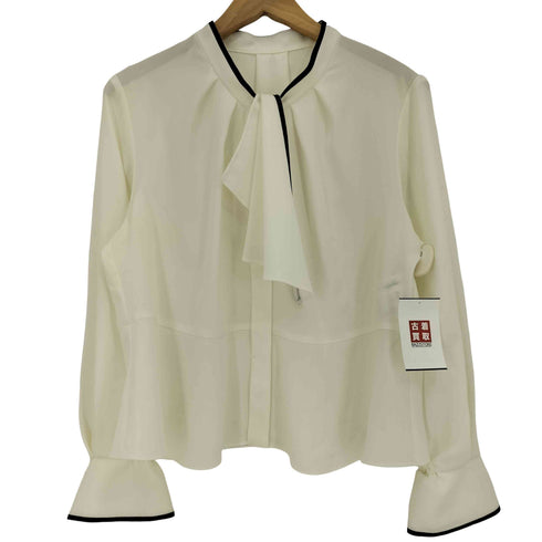 ノーリーズ NOLLEY’S 26ss ウォッシャブルストレッチジョーゼットボウタイペプラムブラウス レディース JPN:38