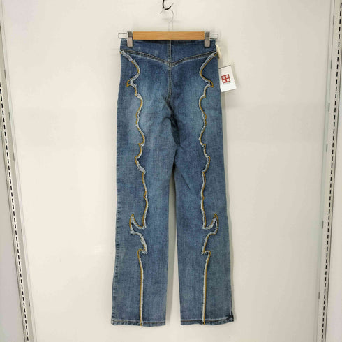 I.AM.GIA フリンジ ストレート デニム パンツ レディース
