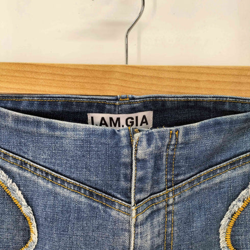 I.AM.GIA フリンジ ストレート デニム パンツ レディース