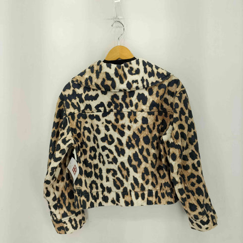 ガニー Ganni BLOUSON レオパード クロップド ジャケット 短丈 レディース