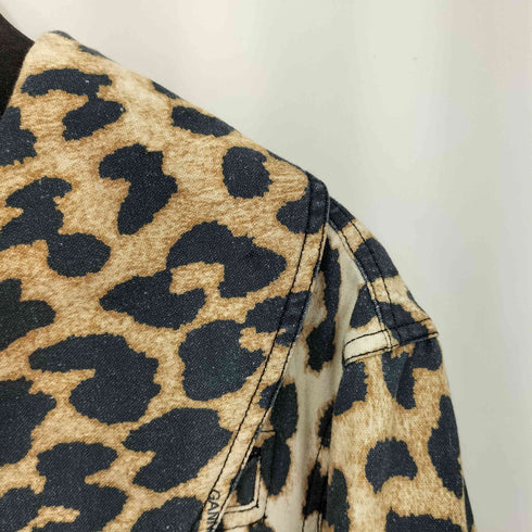 ガニー Ganni BLOUSON レオパード クロップド ジャケット 短丈 レディース