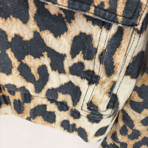 ガニー Ganni BLOUSON レオパード クロップド ジャケット 短丈 レディース
