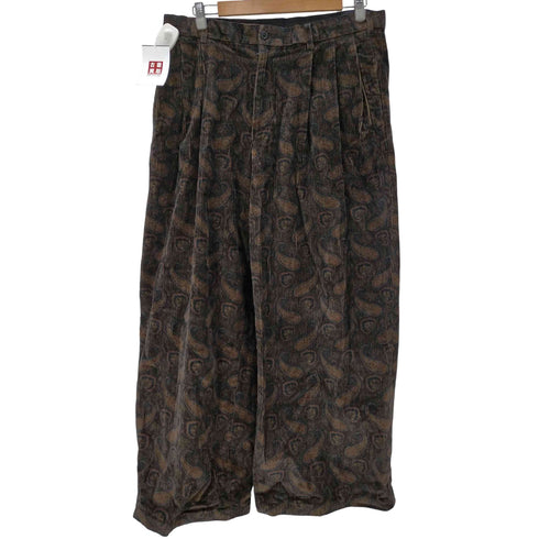 エーアイイー AiE Tucked Wide Pant - 8W Corduroy Paisley Printed タック ワイド パンツ コーデュロイ ペイズリー プリント メンズ L