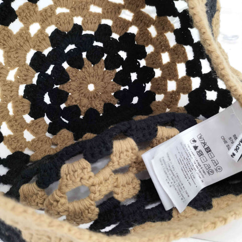 ガニー Ganni Lembswool Crochat ウールナイロン ツートンカラー ニット帽 レディース ONE SIZE