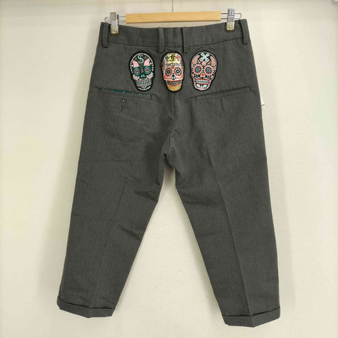 サスクワァッチファブリックス SASQUATCHfabrix. メキシカンスカル ドクロ刺繍ワッペン 七分丈パンツ メンズ JPN:S