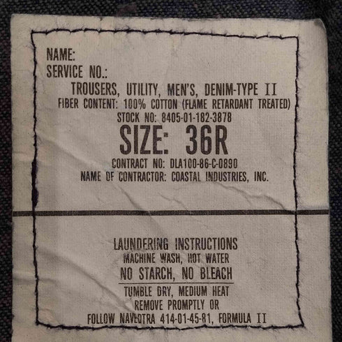 ユーエスネイビー U.S.NAVY 80S Denim Sailor Pants セーラーデニム ブーツカット メンズ 36R