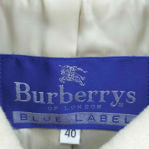 バーバリーズ BURBERRYS Blue label OLD 90S 比翼 ステンカラー ロング ウール バルカマーン コート レディース JPN:40