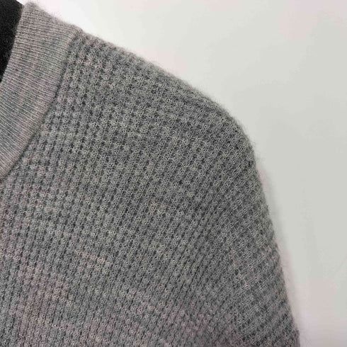ロンハーマン Ron Herman カシミヤ100 袖ロゴ刺繍 ワッフルニット クルーネック セーター メンズ JPN:M