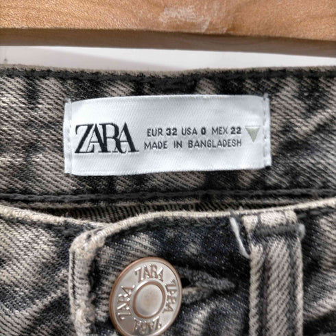 ザラ ZARA 5ポケット ケミカルウォッシュ ワイド バギー デニム パンツ レディース 32