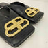 バレンシアガ BALENCIAGA ミュール サンダル レザー ゴールド バックル レディース JPN:23.5