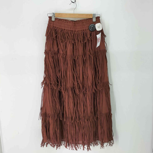 crinkle crinkle crinkle / cotton voil fringe teared skirt フリンジティアードスカート レディース FREE