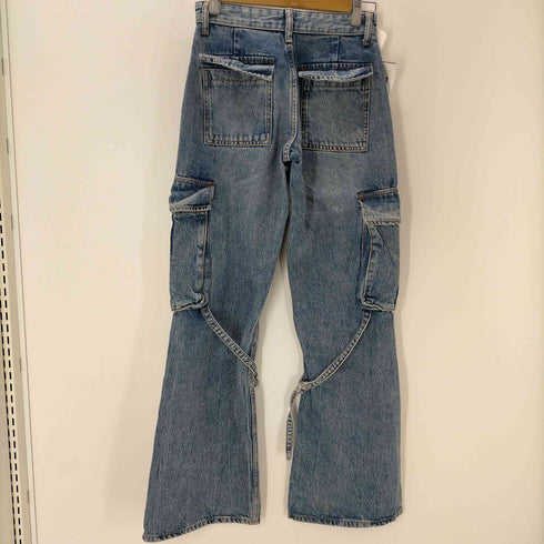 ザラ ZARA ブーツカット フレア ワイド カーゴ デニム パンツ レディース 32