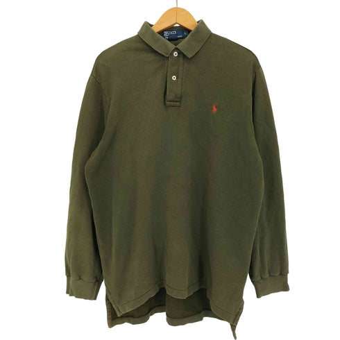ポロバイラルフローレン Polo by RALPH LAUREN 90s ポニー刺繍 サイドスリット スウェットポロ メンズ import:L