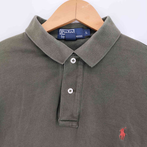 ポロバイラルフローレン Polo by RALPH LAUREN 90s ポニー刺繍 サイドスリット スウェットポロ メンズ import:L