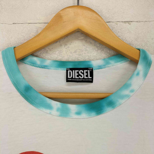 ディーゼル DIESEL WILD BEAR フロントプリントクルーネックリンガーTシャツ メンズ S