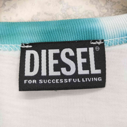 ディーゼル DIESEL WILD BEAR フロントプリントクルーネックリンガーTシャツ メンズ S