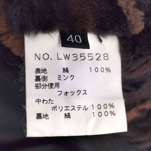 裏地ミンクファー シルクジャケット レディース 40