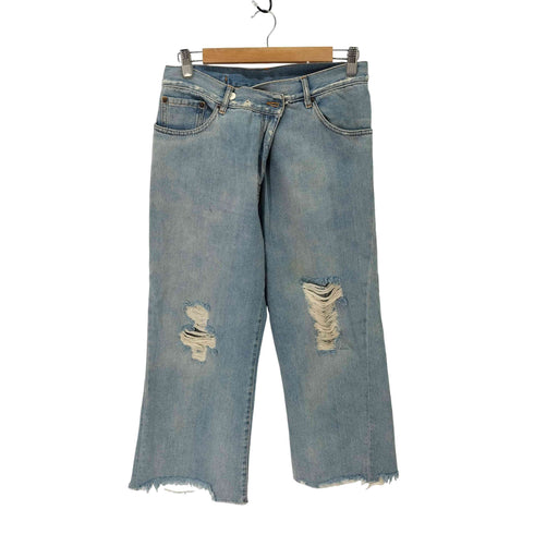 エムエムシックスメゾンマルジェラ MM6 Maison Margiela 18SS フロントフックタック デニム ワイドパンツ レディース 38