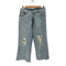 エムエムシックスメゾンマルジェラ MM6 Maison Margiela 18SS フロントフックタック デニム ワイドパンツ レディース 38