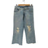 エムエムシックスメゾンマルジェラ MM6 Maison Margiela 18SS フロントフックタック デニム ワイドパンツ レディース 38