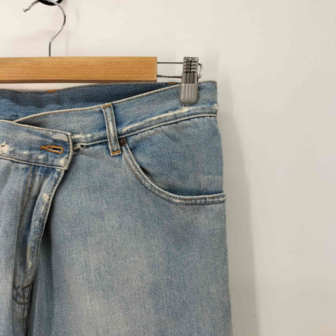 エムエムシックスメゾンマルジェラ MM6 Maison Margiela 18SS フロントフックタック デニム ワイドパンツ レディース 38