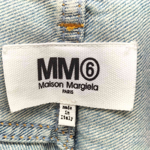 エムエムシックスメゾンマルジェラ MM6 Maison Margiela 18SS フロントフックタック デニム ワイドパンツ レディース 38