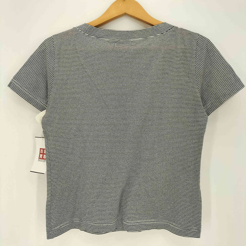 クレージュ courreges センターロゴ刺繍 ボーダーラメ 半袖カットソー レディース 9R