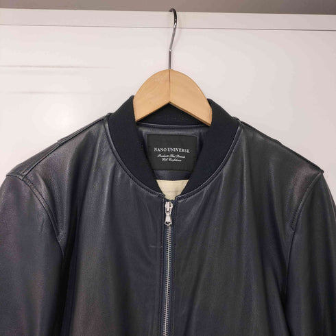 ナノユニバース NANO universe WONDER LIGHT LEATHER 羊革 シングルライダースジャケット メンズ JPN:M
