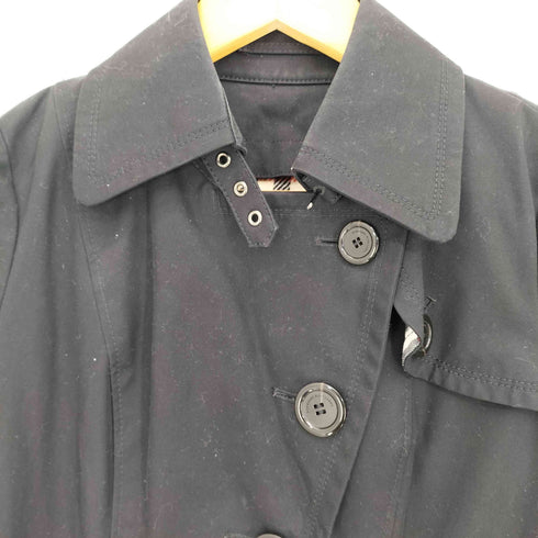 バーバリーブルーレーベル BURBERRY BLUE LABEL 裏地ノバチェック ライナー付 斜めボタン 変形 ショートトレンチコート レディース 38