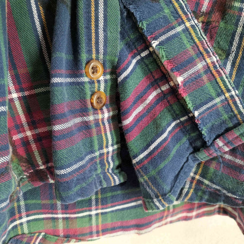 エディーバウアー Eddie Bauer 黒タグ 80-90s バードデザインチェックネルシャツ メンズ L