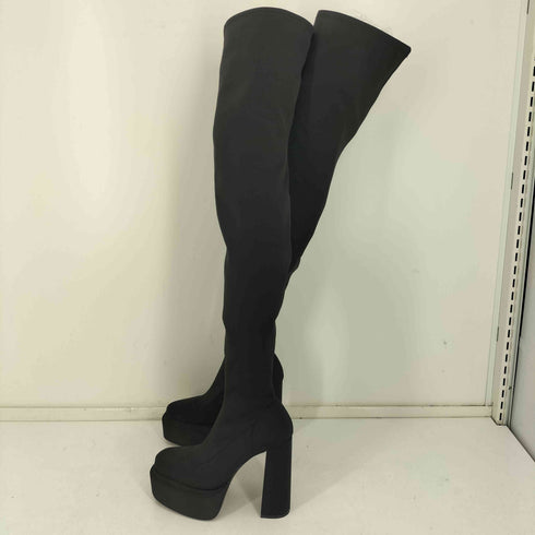 ザラ ZARA ファブリックプラットフォーム ニーハイ ロングブーツ レディース 36
