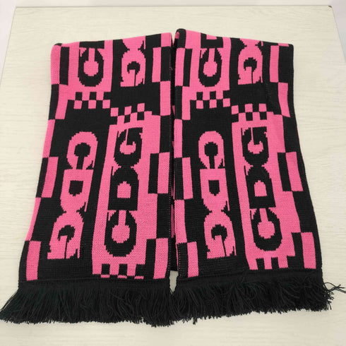 シーディージーコムデギャルソン CDG COMME des GARCONS 阪急 ピンクCDGロゴ フリンジ マフラー レディース