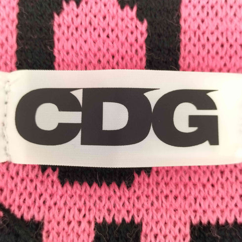 シーディージーコムデギャルソン CDG COMME des GARCONS 阪急 ピンクCDGロゴ フリンジ マフラー レディース
