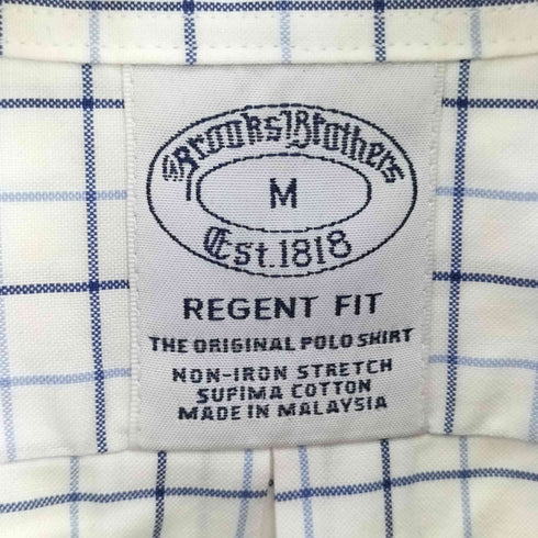 ブルックスブラザーズ BROOKS BROTHERS REGENT FIT ボタンダウン チェック柄 長袖 シャツ メンズ import:M