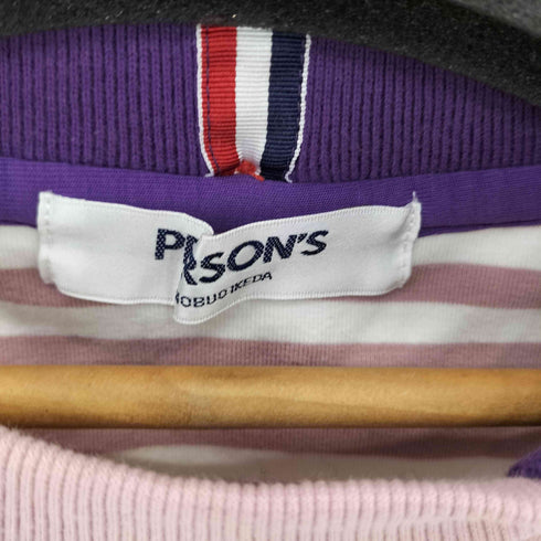 パーソンズ PERSONS 衿付きボーダー ドッキング シャツ レディース M