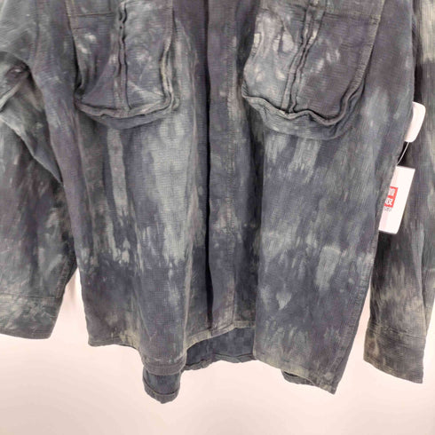 NATURAL THREADS 総柄 比翼 シャツ メンズ L/G