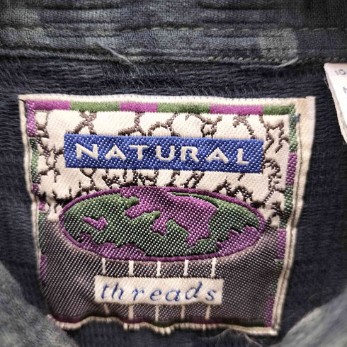 NATURAL THREADS 総柄 比翼 シャツ メンズ L/G