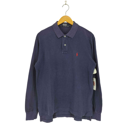 ポロバイラルフローレン Polo by RALPH LAUREN ポニー刺繍 鹿の子 L/S ポロシャツ メンズ import:L