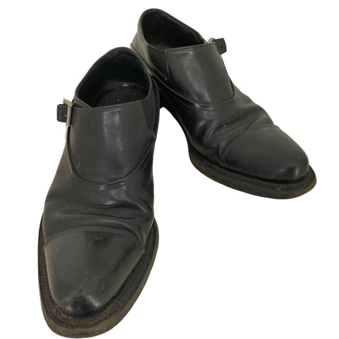 プラダ PRADA サイドゴア モンクストラップ レザーシューズ メンズ 6 1/2