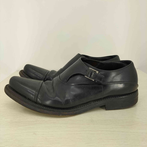 プラダ PRADA サイドゴア モンクストラップ レザーシューズ メンズ 6 1/2