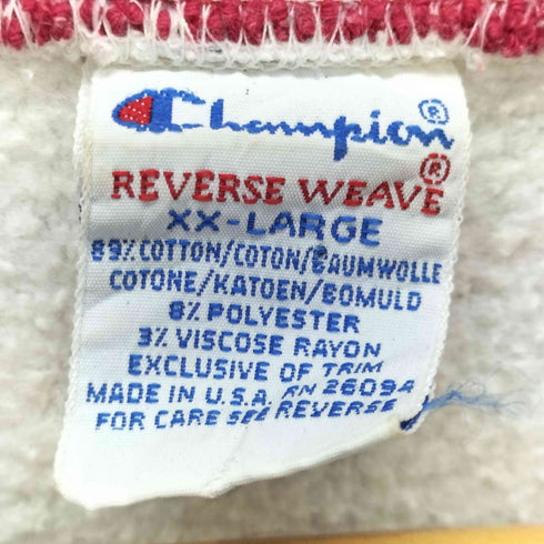 チャンピオン Champion 90S USA製 刺繍タグ REVERSE WEAVE リバースウィーブ スクリプトロゴ スウェット トレーナー メンズ import:XXL