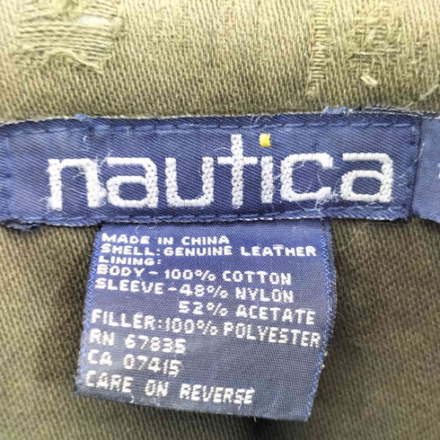 ノーティカ NAUTICA 90s 比翼ジップ パッカブル レザージャケット メンズ 46