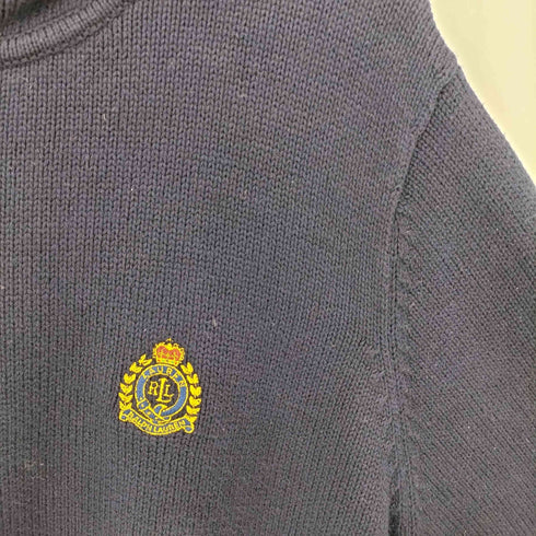 ローレンラルフローレン LAUREN RALPH LAUREN エンブレム刺繍 コットンニット ジップアップ パーカー メンズ 1X
