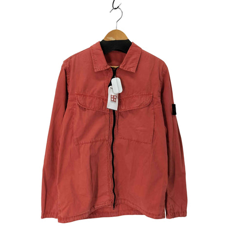 ストーンアイランド STONE ISLAND Brushed Cotton Canvas Zip Overshirt ガーメントダイ ジップ オーバーシャツ メンズ import:L