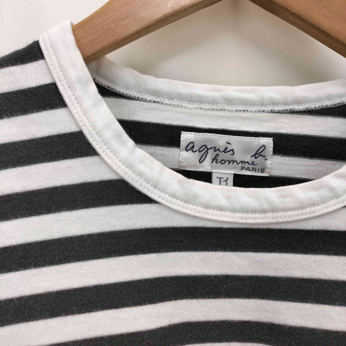 アニエスベーオム Agnes b.homme クルーネック ボーダー 長袖カットソー メンズ t1