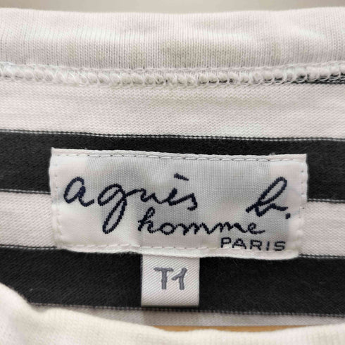 アニエスベーオム Agnes b.homme クルーネック ボーダー 長袖カットソー メンズ t1