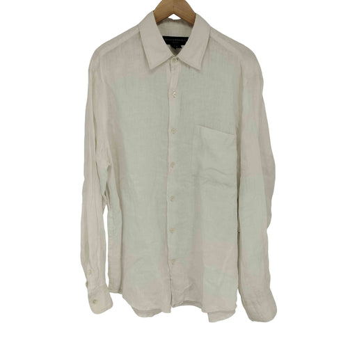 バナナリパブリック BANANA REPUBLIC リネン100 長袖シャツ メンズ import:M