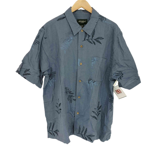 エディーバウアー Eddie Bauer リネン コットン ボタニカル柄 アロハシャツ メンズ import:L